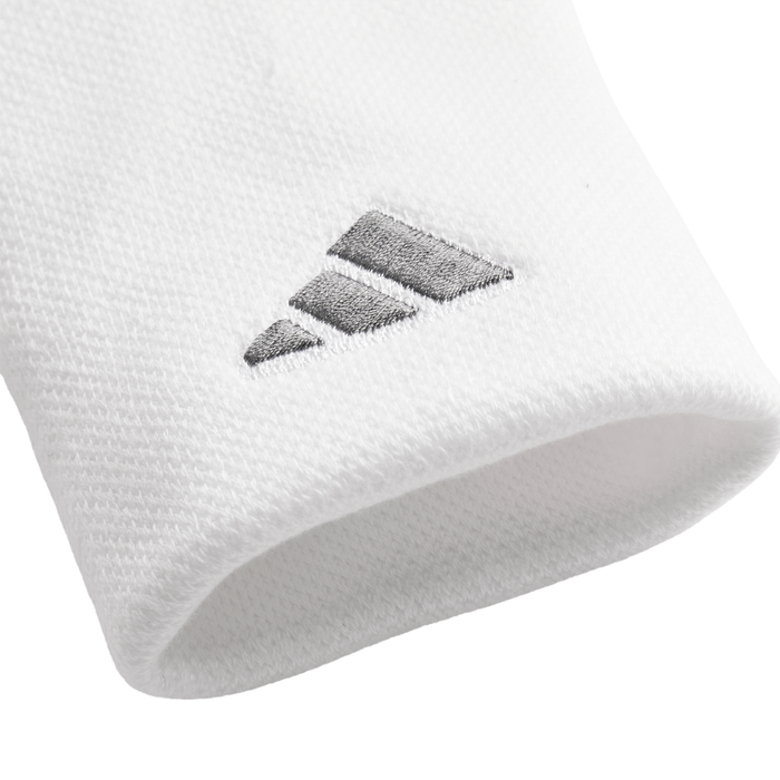 Adidas Tennis Wristband Large 1 Pair  - White/Irom Met