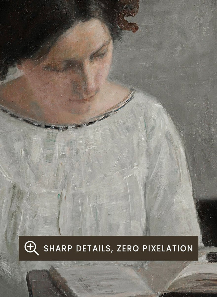 "The Artist's Wife in White Reading" Art Print_Sugar & Canvas_Carl Holsøe