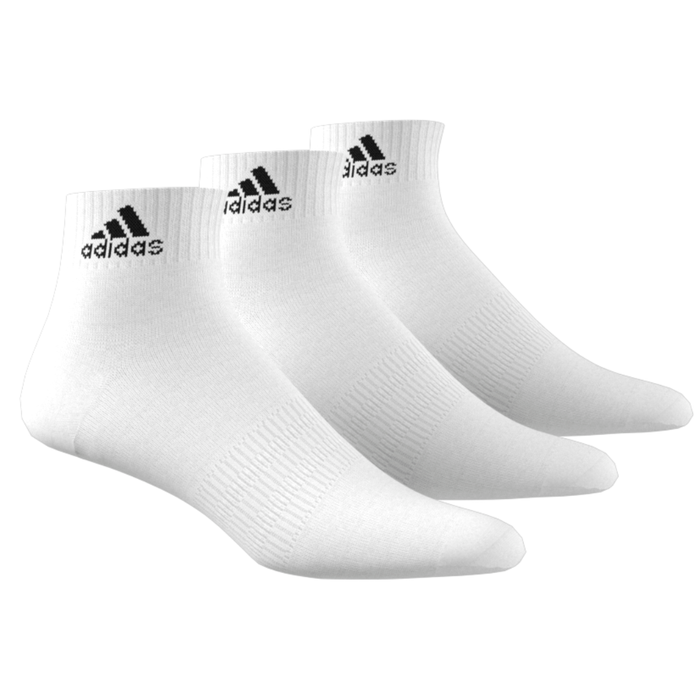 Adidas Thin and Light 3 Pairs Tennis Ankle Socks - White / Black