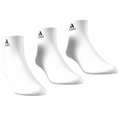 Adidas Thin and Light 3 Pairs Tennis Ankle Socks - White / Black