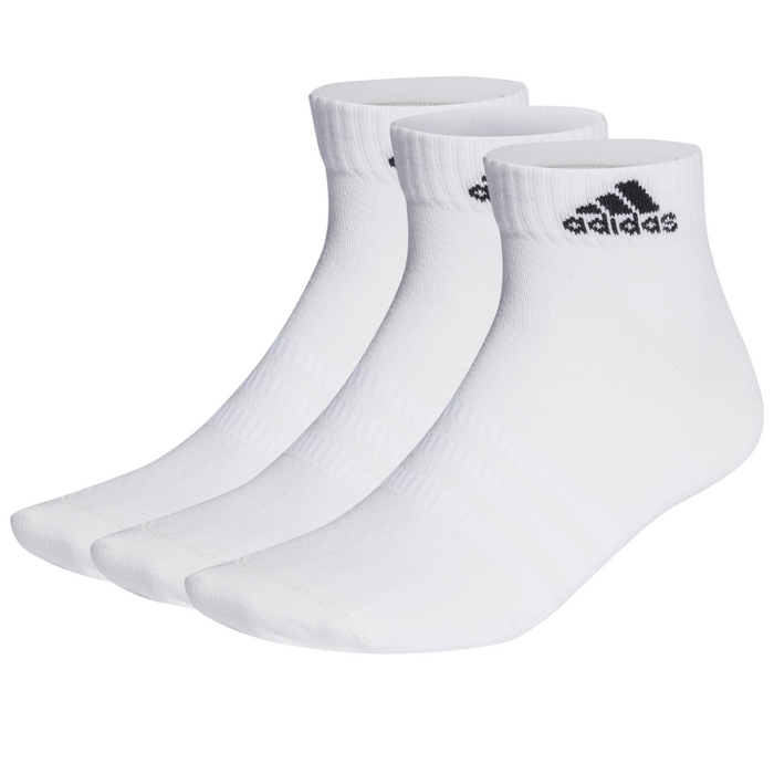 Adidas Thin and Light 3 Pairs Tennis Ankle Socks - White / Black