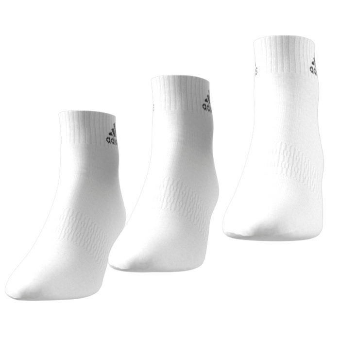 Adidas Thin and Light 3 Pairs Tennis Ankle Socks - White / Black