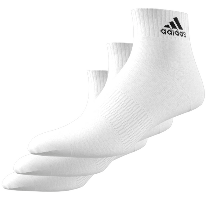 Adidas Thin and Light 3 Pairs Tennis Ankle Socks - White / Black