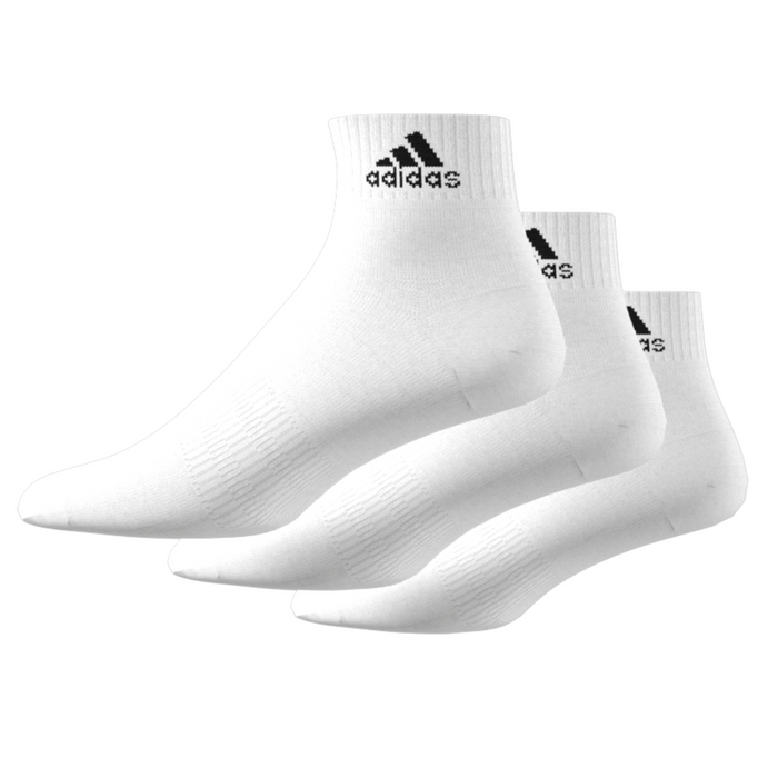Adidas Thin and Light 3 Pairs Tennis Ankle Socks - White / Black