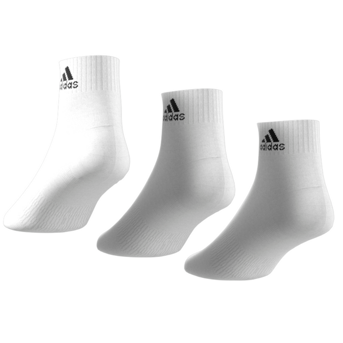 Adidas Thin and Light 3 Pairs Tennis Ankle Socks - White / Black