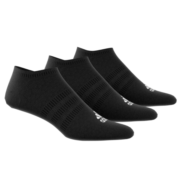 Adidas Thin and Light No-Show 3 Pairs Tennis Socks - Black/White