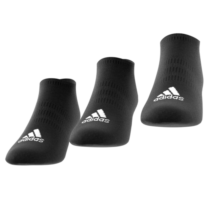 Adidas Thin and Light No-Show 3 Pairs Tennis Socks - Black/White