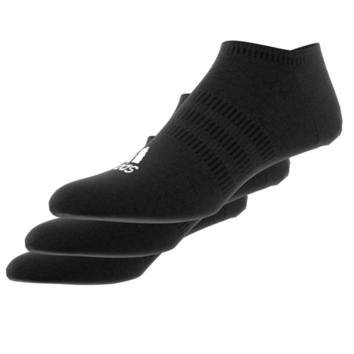Adidas Thin and Light No-Show 3 Pairs Tennis Socks - Black/White