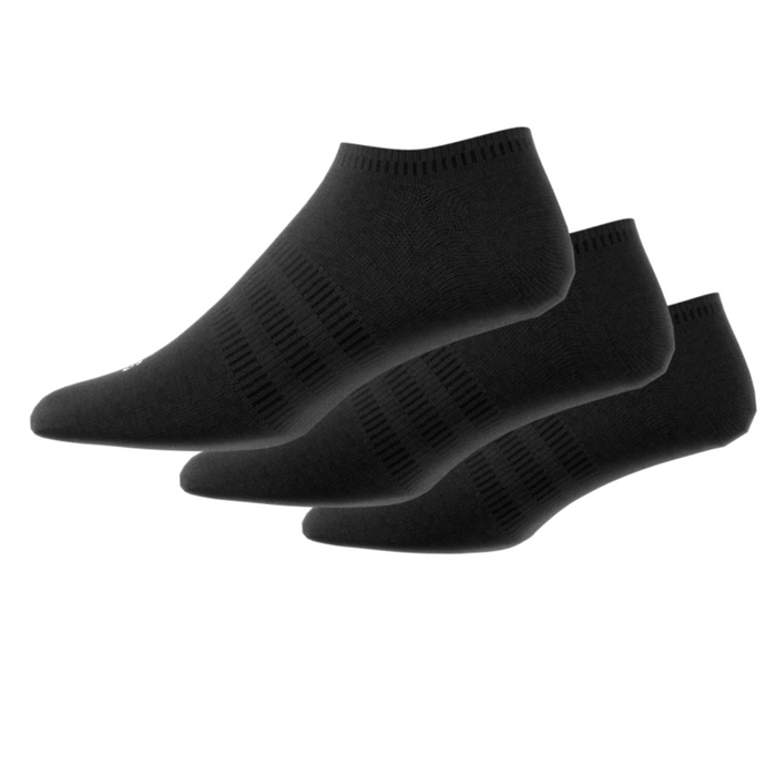 Adidas Thin and Light No-Show 3 Pairs Tennis Socks - Black/White
