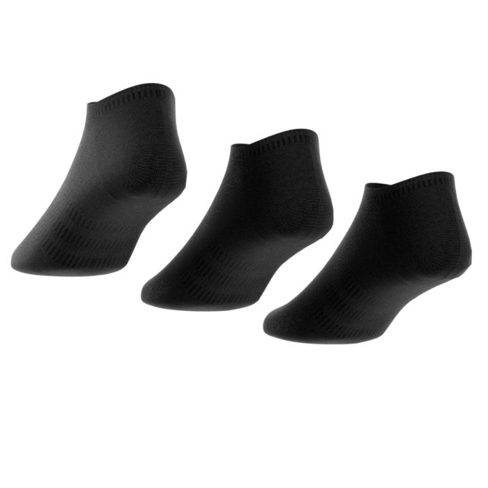 Adidas Thin and Light No-Show 3 Pairs Tennis Socks - Black/White