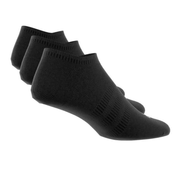 Adidas Thin and Light No-Show 3 Pairs Tennis Socks - Black/White