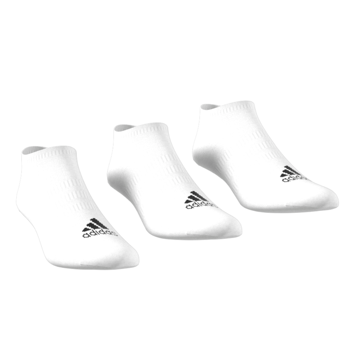 Adidas Thin and Light No-Show  3 Pairs Tennis Socks - White/Black