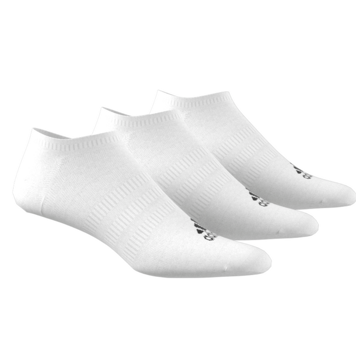 Adidas Thin and Light No-Show  3 Pairs Tennis Socks - White/Black