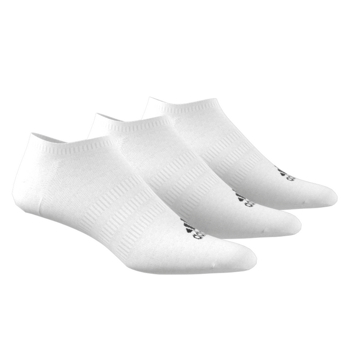Adidas Thin and Light No-Show  3 Pairs Tennis Socks - White/Black