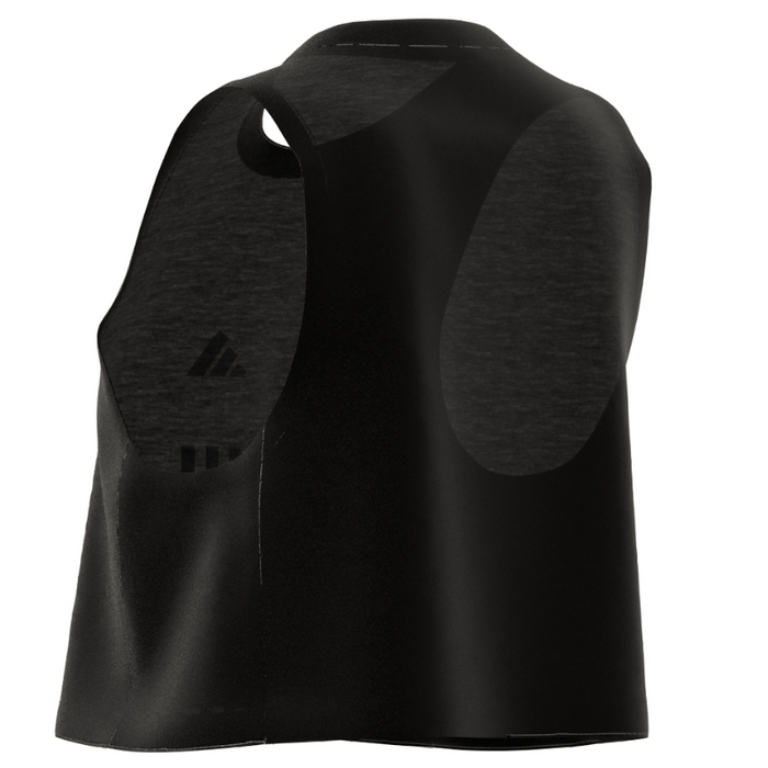 Adidas Train Essentials Train Cotton Cropped 3 Stripes Tennis Tank Top - Black/White