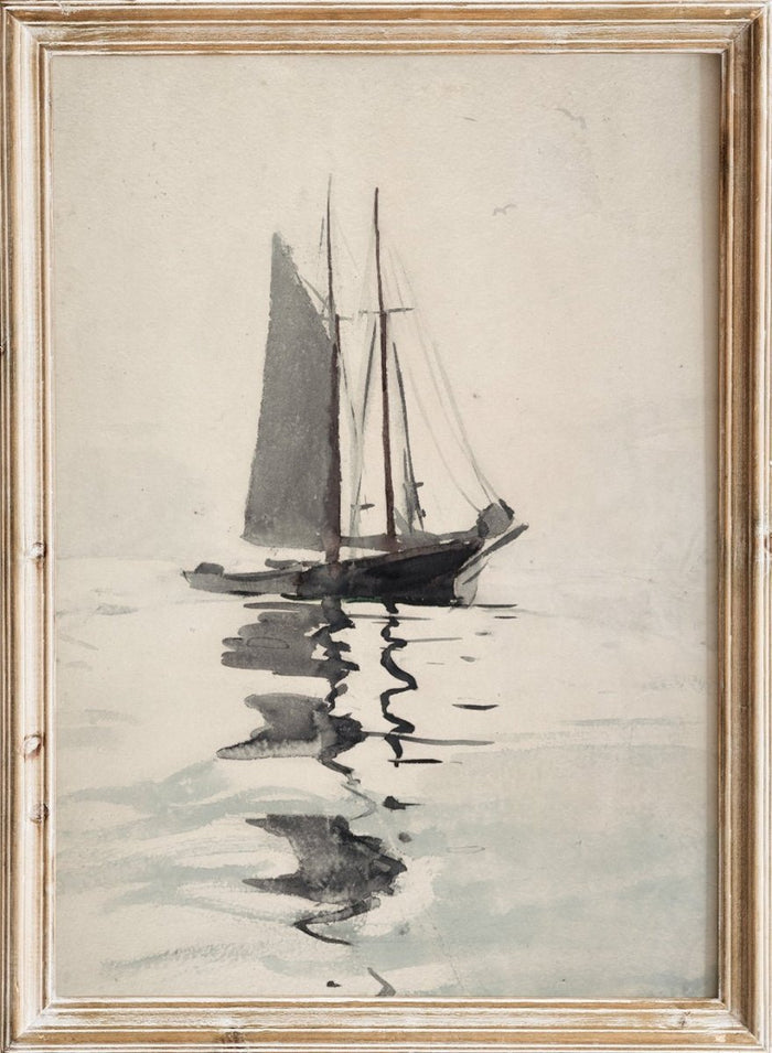 "Two-masted Schooner with Dory" Art Print_Sugar & Canvas_Winslow Homer