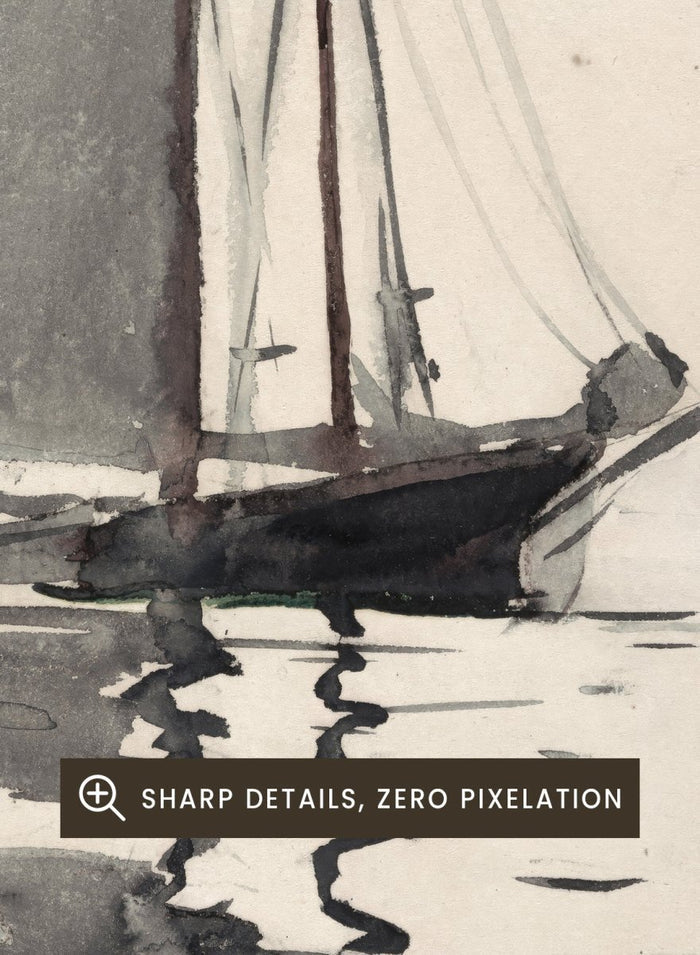 "Two-masted Schooner with Dory" Art Print_Sugar & Canvas_Winslow Homer