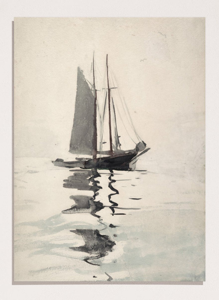 "Two-masted Schooner with Dory" Art Print_Sugar & Canvas_Winslow Homer