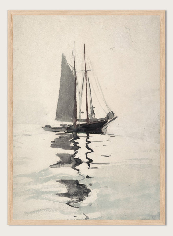 "Two-masted Schooner with Dory" Art Print_Sugar & Canvas_Winslow Homer