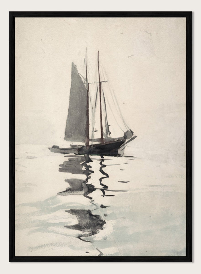 "Two-masted Schooner with Dory" Art Print_Sugar & Canvas_Winslow Homer