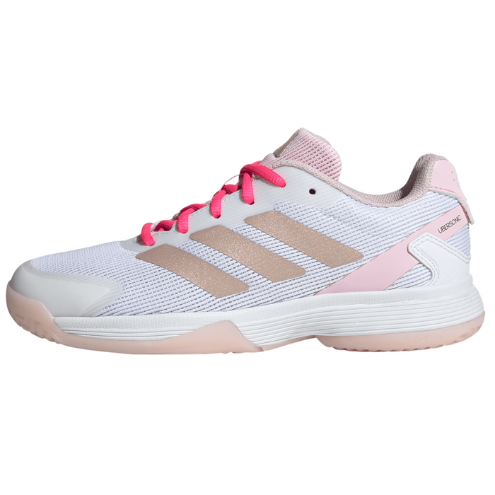Adidas Ubersonic Junior Tennis Shoes - Off White/Silver Metallic/Powder Plum