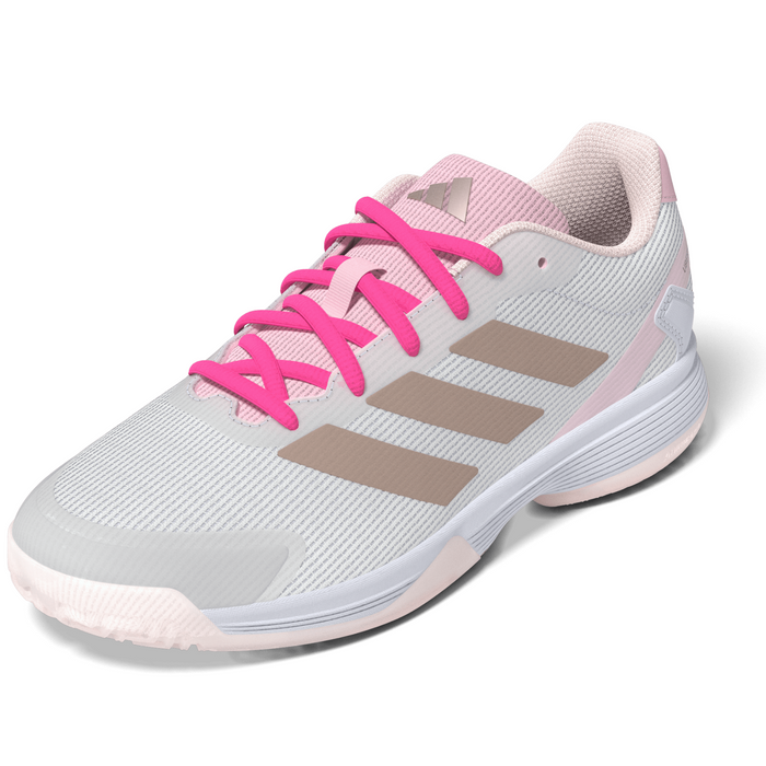 Adidas Ubersonic Junior Tennis Shoes - Off White/Silver Metallic/Powder Plum