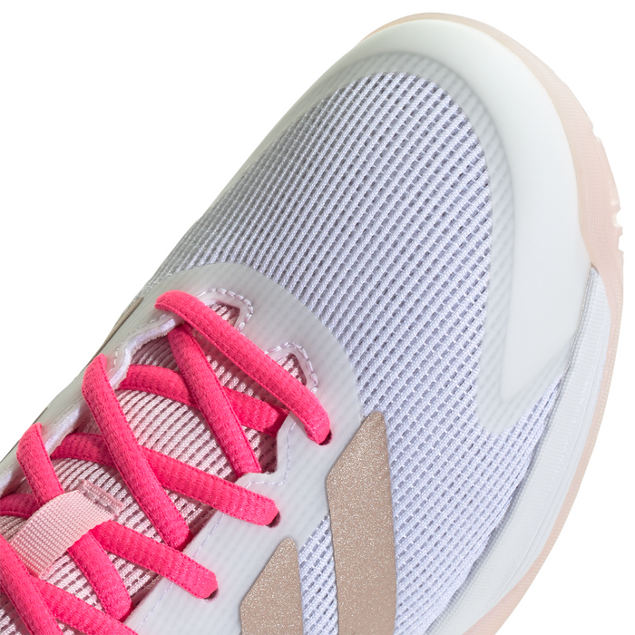 Adidas Ubersonic Junior Tennis Shoes - Off White/Silver Metallic/Powder Plum