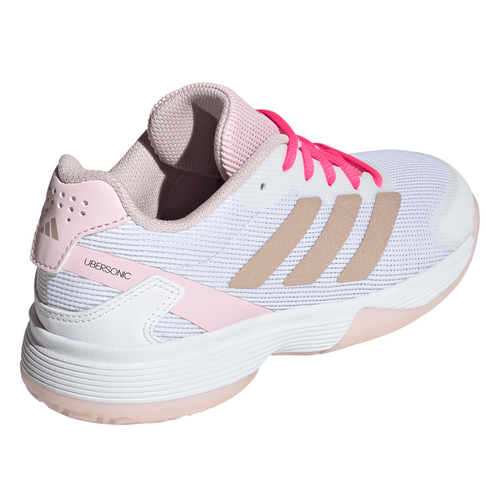 Adidas Ubersonic Junior Tennis Shoes - Off White/Silver Metallic/Powder Plum
