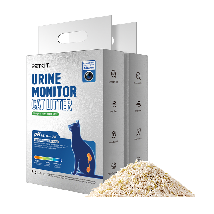 Urine Monitor Cat Litter 2 bags shown with granule texture, highlighting the appearance of the litter