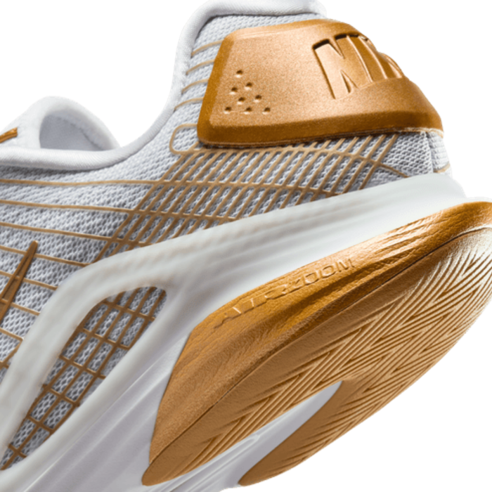 Nike Vapor 12 Hypersmash Hard Court Mens Tennis Shoes - White/Metallic Gold Pure Platinum