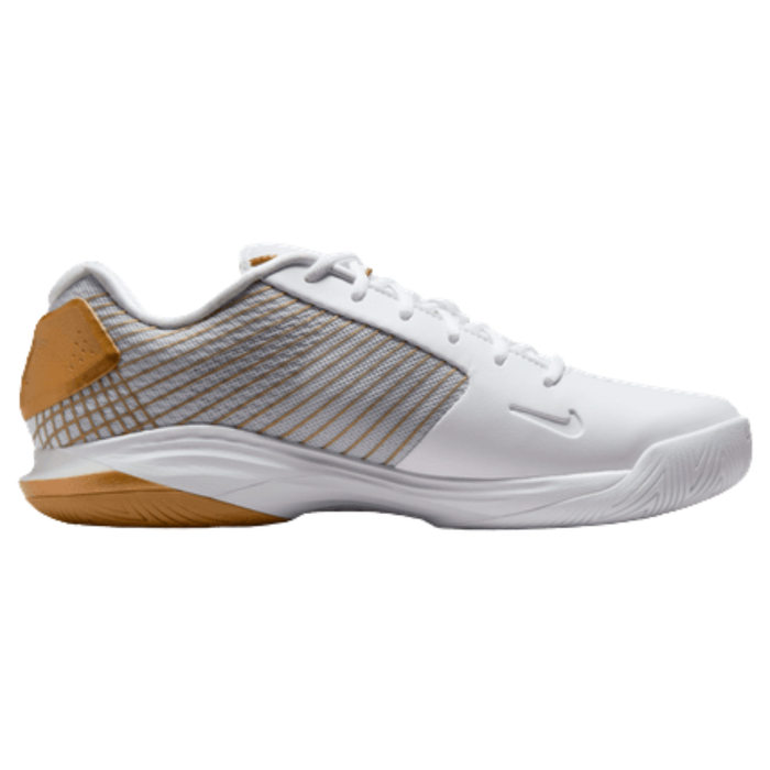 Nike Vapor 12 Hypersmash Hard Court Mens Tennis Shoes - White/Metallic Gold Pure Platinum