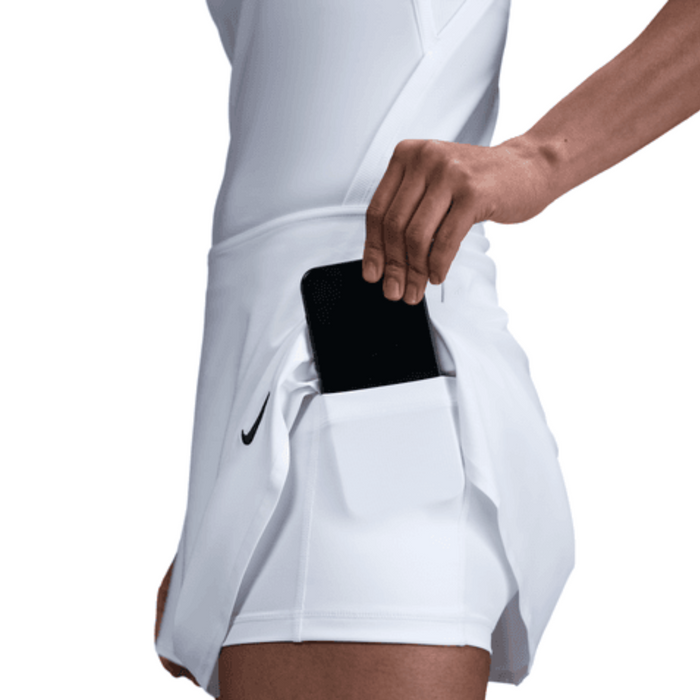 Nike Victory Dri-FIT Short Flouncy Womens Tennis Skirt - White/Black