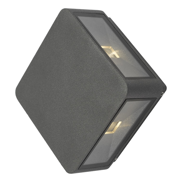 Weiss Outdoor 4 Light Wall Light Square Matt Grey Glass IP65 LED<br>Matt Grey