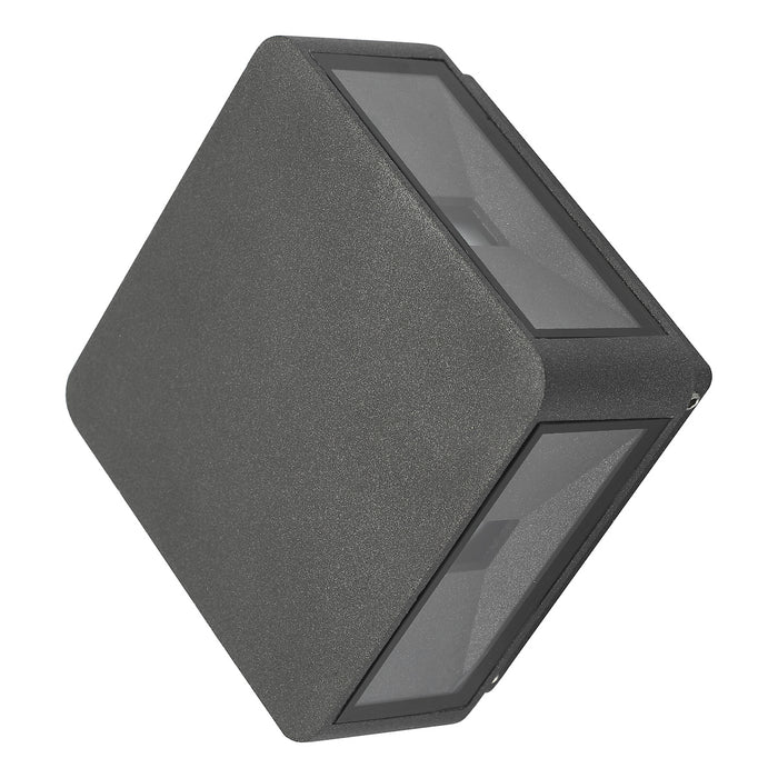 Weiss Outdoor 4 Light Wall Light Square Matt Grey Glass IP65 LED<br>Matt Grey
