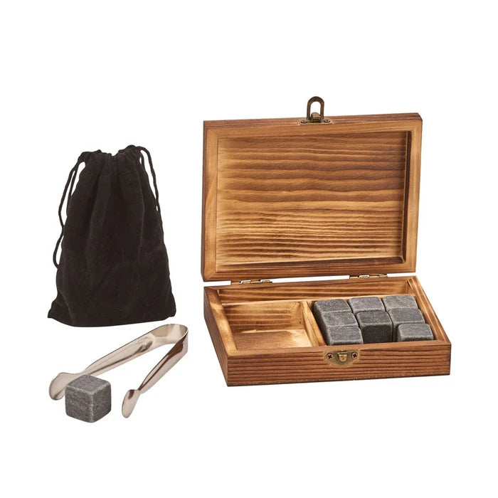 Whiskey Stones and Wooden Box (Personalized)