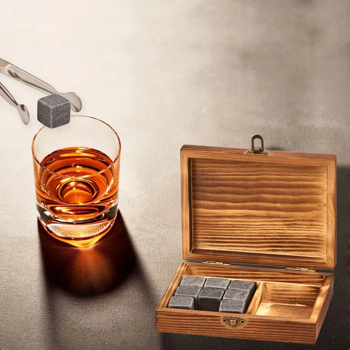 Whiskey Stones and Wooden Box (Personalized)
