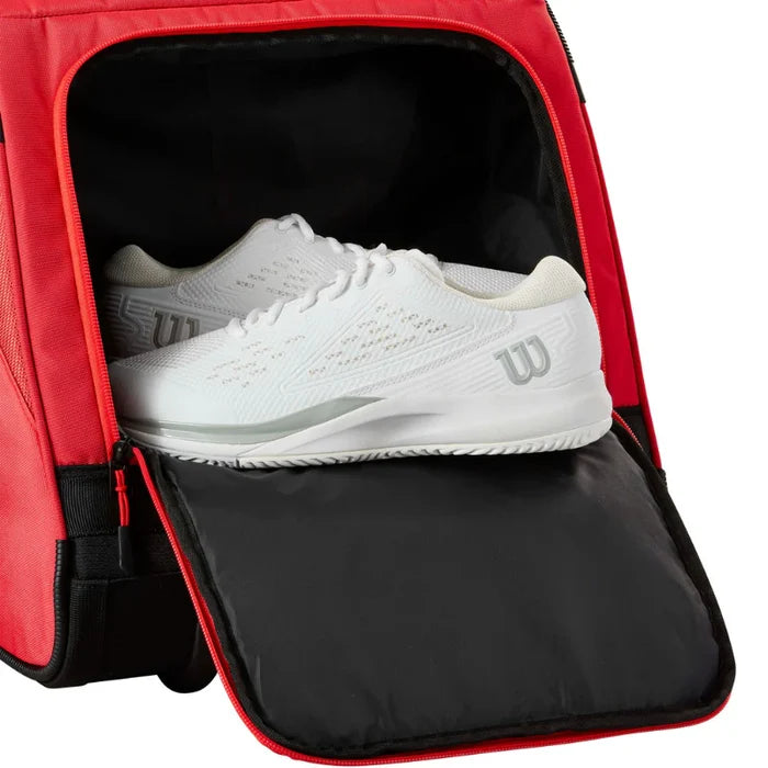 Wilson 2025 Super Tour 12 Racquet Travel Tennis Bag - Red