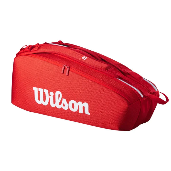 Wilson 2025 Super Tour 6 Racquet Tennis Bag - Red
