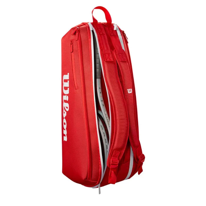 Wilson 2025 Super Tour 6 Racquet Tennis Bag - Red