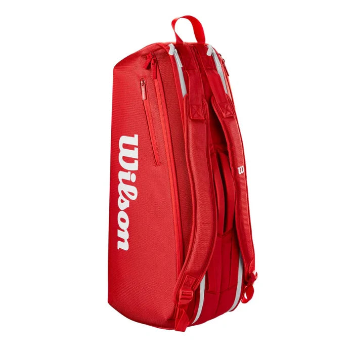 Wilson 2025 Super Tour 6 Racquet Tennis Bag - Red
