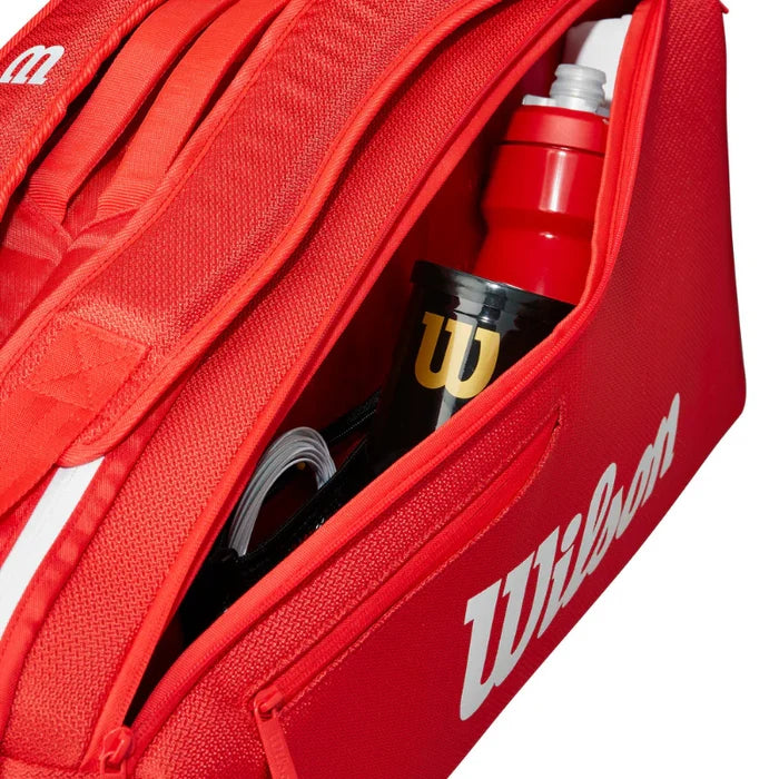 Wilson 2025 Super Tour 6 Racquet Tennis Bag - Red