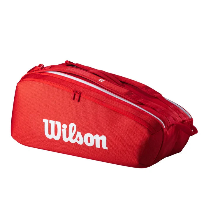 Wilson 2025 Super Tour 9 Racquet Tennis Bag - Red