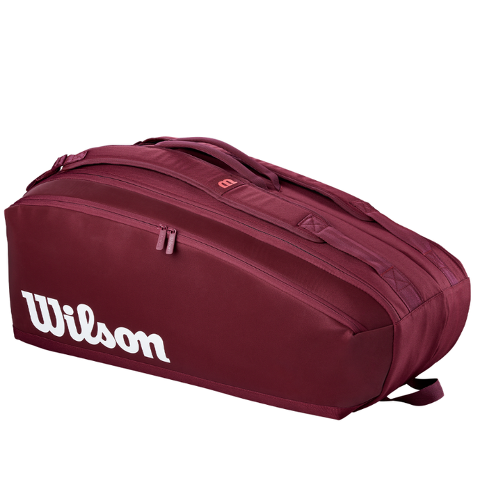 Wilson 2026 DEFYER V1 9 Racquet Tennis Bag - Burgundy Red