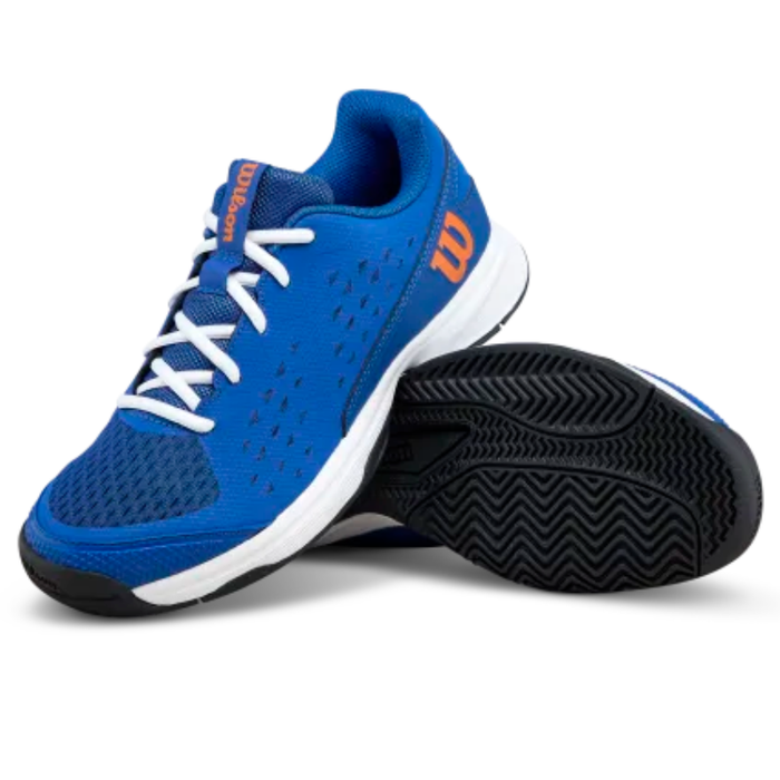 Wilson 2026 RUSH PRO L Junior Tennis Shoes - Deja Vu Blue / Orange Tiger / White