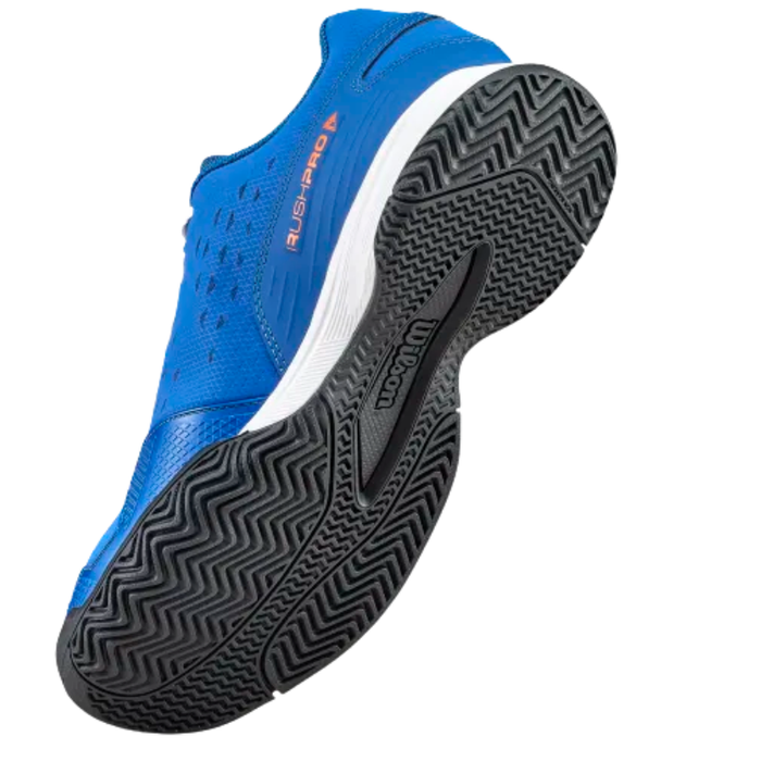Wilson 2026 RUSH PRO L Junior Tennis Shoes - Deja Vu Blue / Orange Tiger / White