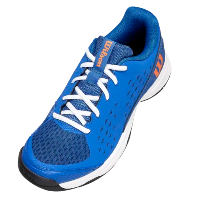 Wilson 2026 RUSH PRO L Junior Tennis Shoes - Deja Vu Blue / Orange Tiger / White
