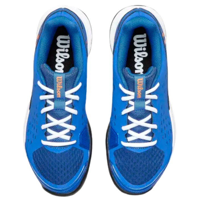 Wilson 2026 RUSH PRO L Junior Tennis Shoes - Deja Vu Blue / Orange Tiger / White