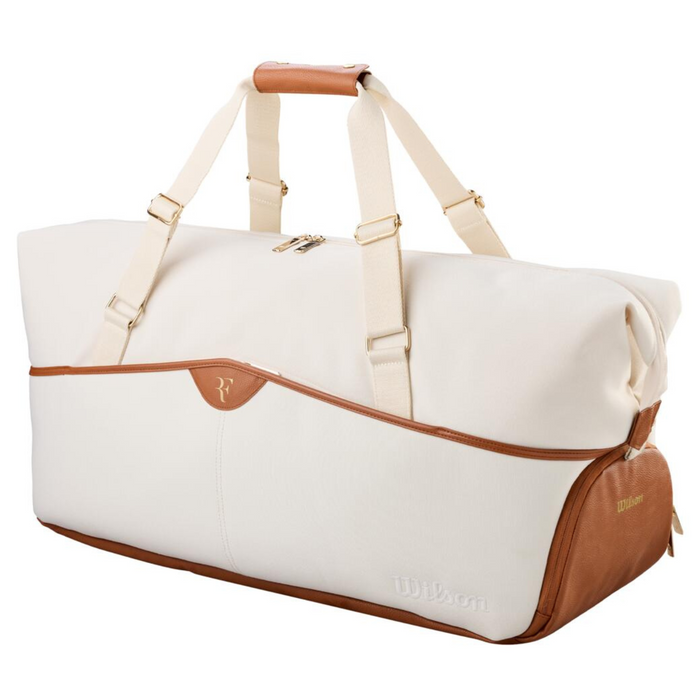 Wilson RF Lawn Collection Practice  Tennis Duffle Bag - Cream/Brown
