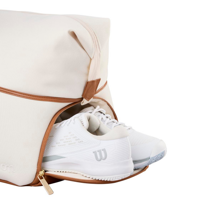 Wilson RF Lawn Collection Practice  Tennis Duffle Bag - Cream/Brown