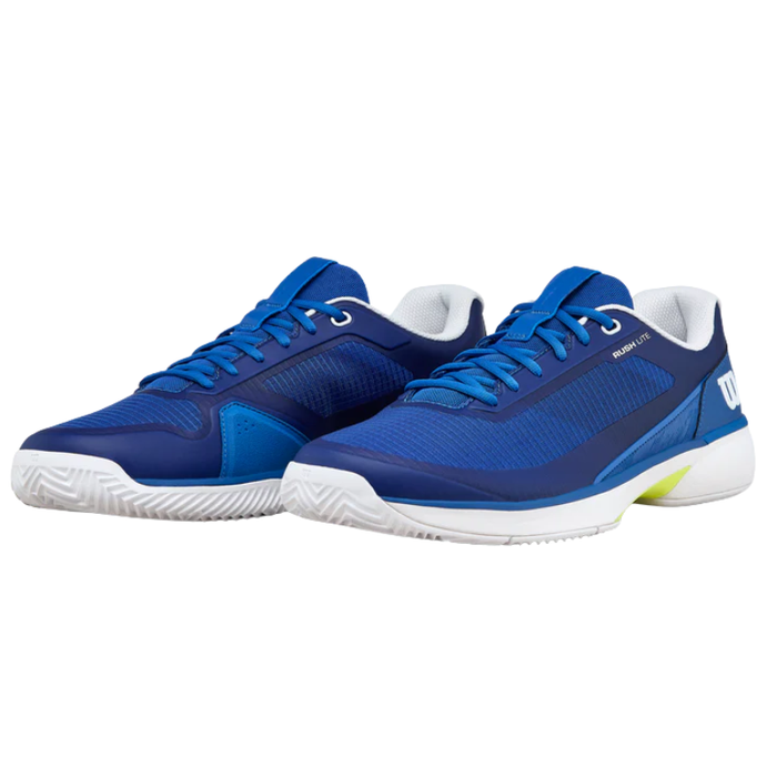 Wilson Rush Lite 5.0 Clay Mens Tennis Shoe - Deja Vu Blue/White/Safety Yellow